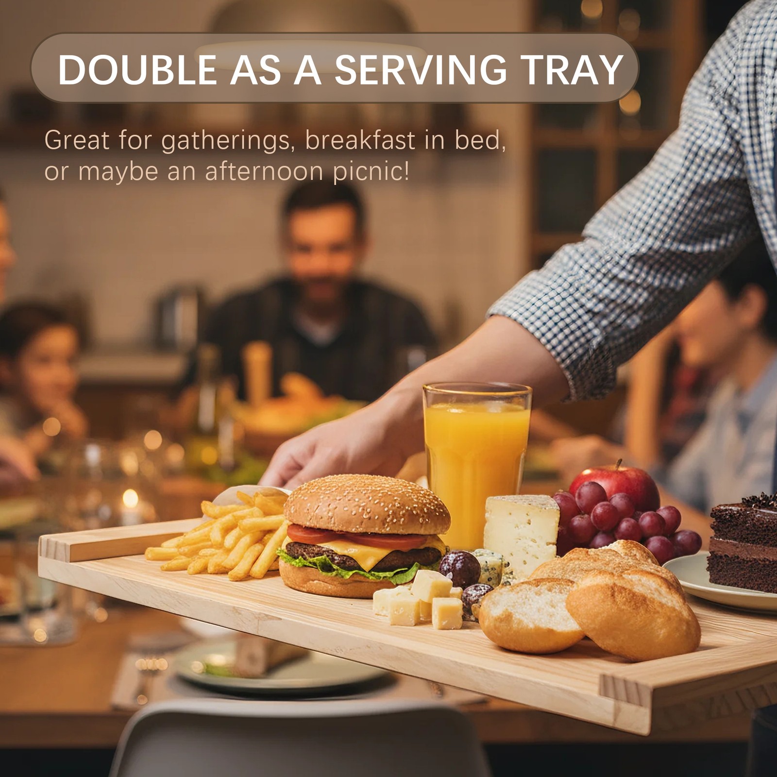 Noodle Board Pine Wood Stove Cover w/ Handles for Gas Electric Stove Top 30"x22"