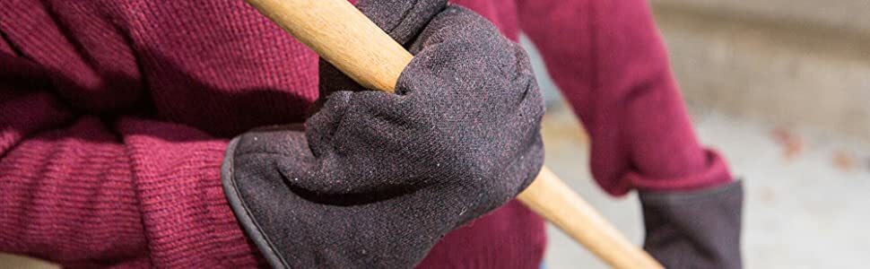 G & F 4414 Brown Jersey Winter Work Gloves With Red Fleece Lining