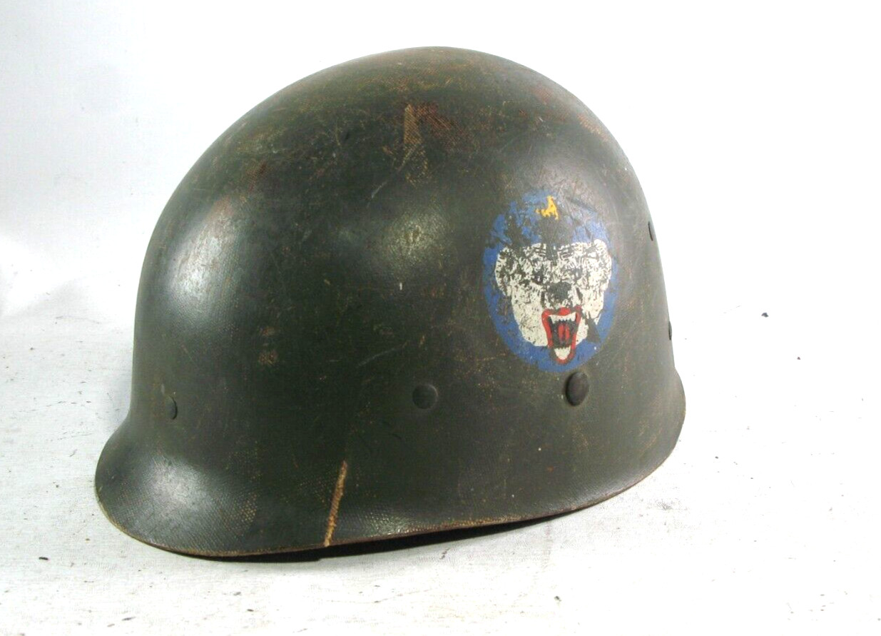WWII Battle of Alaska Alueteutiah Islands Officer Helmet Combat Stripe Aleutian