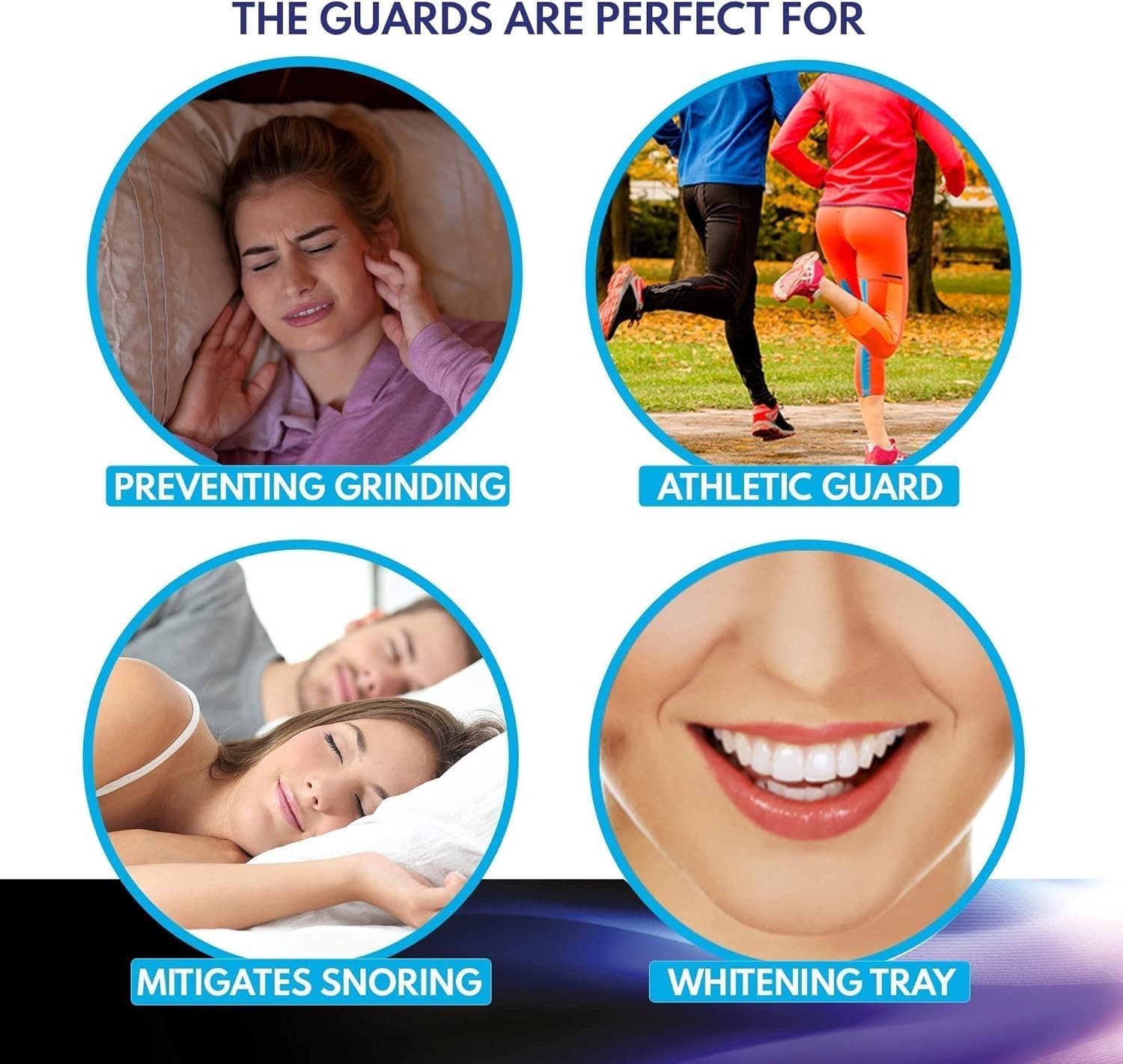 Moldable Mouth Guard 2 Sizes, Pack of 4 Teeth Clenching Grinding at Night Sleep