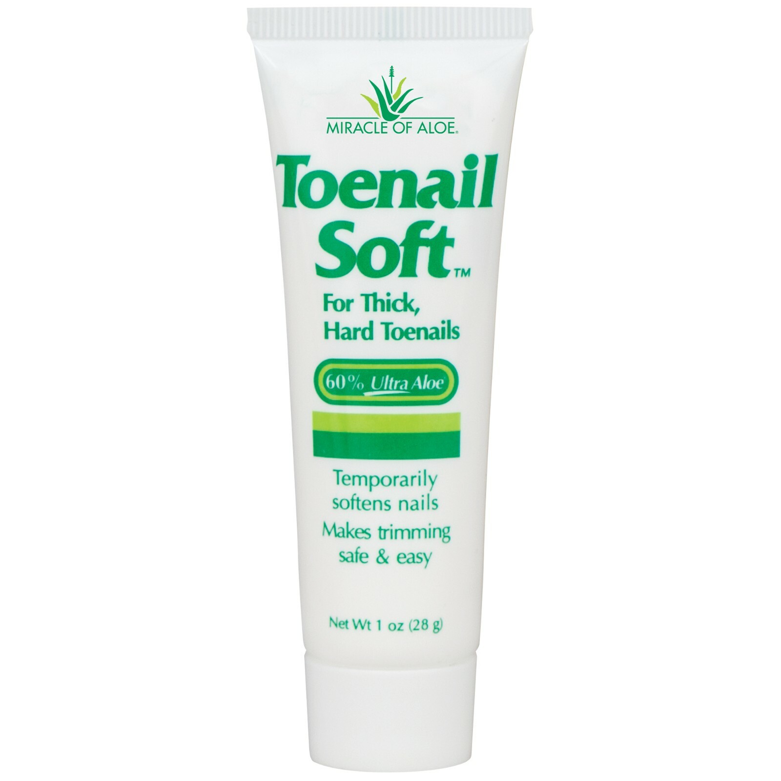 Miracle of Aloe Toenail Soft 1 Oz - 2 Pack Temporary Nail Softening Cream