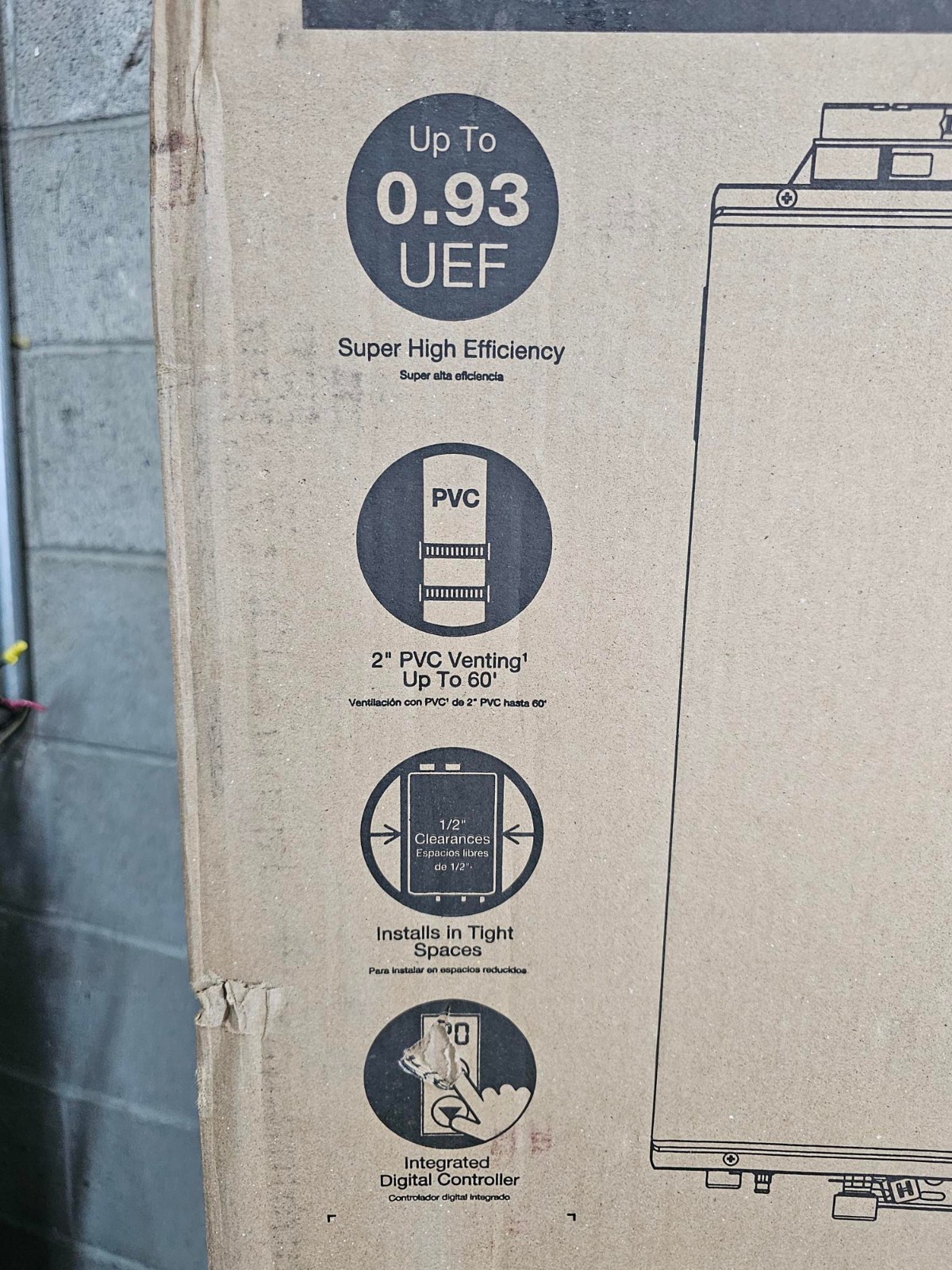 RHEEM ECOH160DVLN-3 Tankless Natural Gas Water Heater 8.4 GPM 157,000 BTU