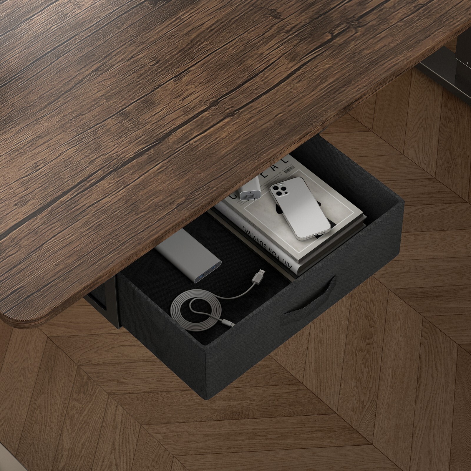 Height Adjustable Electric Standing Desk w/ USB A-Charging Port and Desk Drawer