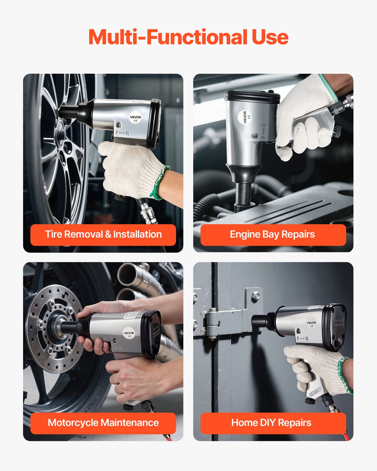 VEVOR 71PCS Pro Air Tool and Accessories Kit Impact & Ratchet Wrench Die Grinder