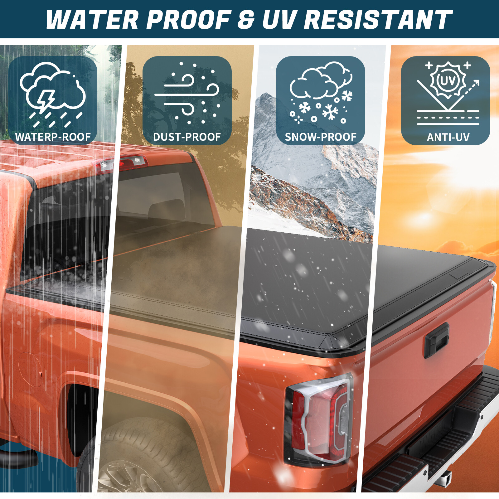 5.8Ft Tonneau Cover Truck Bed For 2014-19 Chevy Silverado GMC Sierra 1500 4-Fold