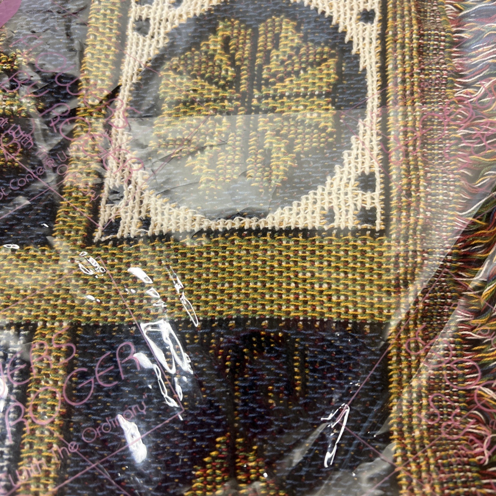 NEW Woven Tapestry of the 23rd Psalm 60"x50" Christian Prayer Lamb Blanket Decor