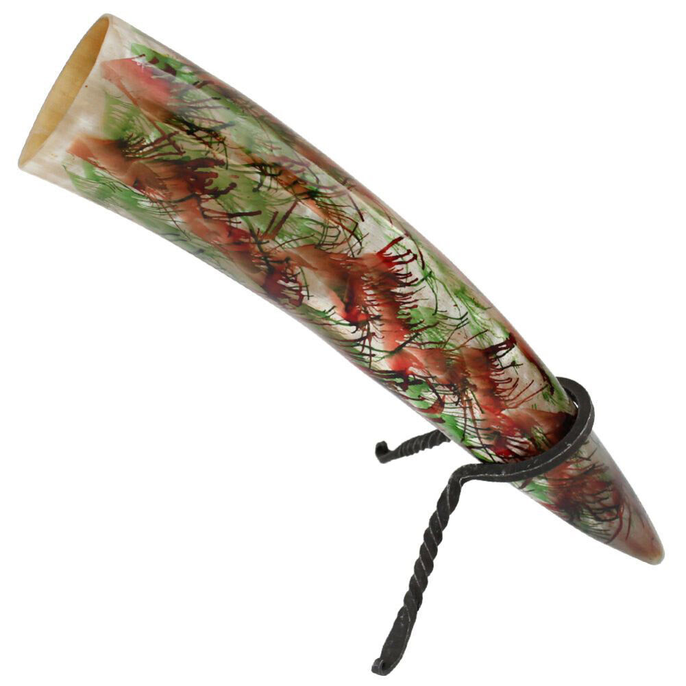 Medieval Hand Forged Twisted Iron Viking Drinking Horns Stand Cup Rack Holder