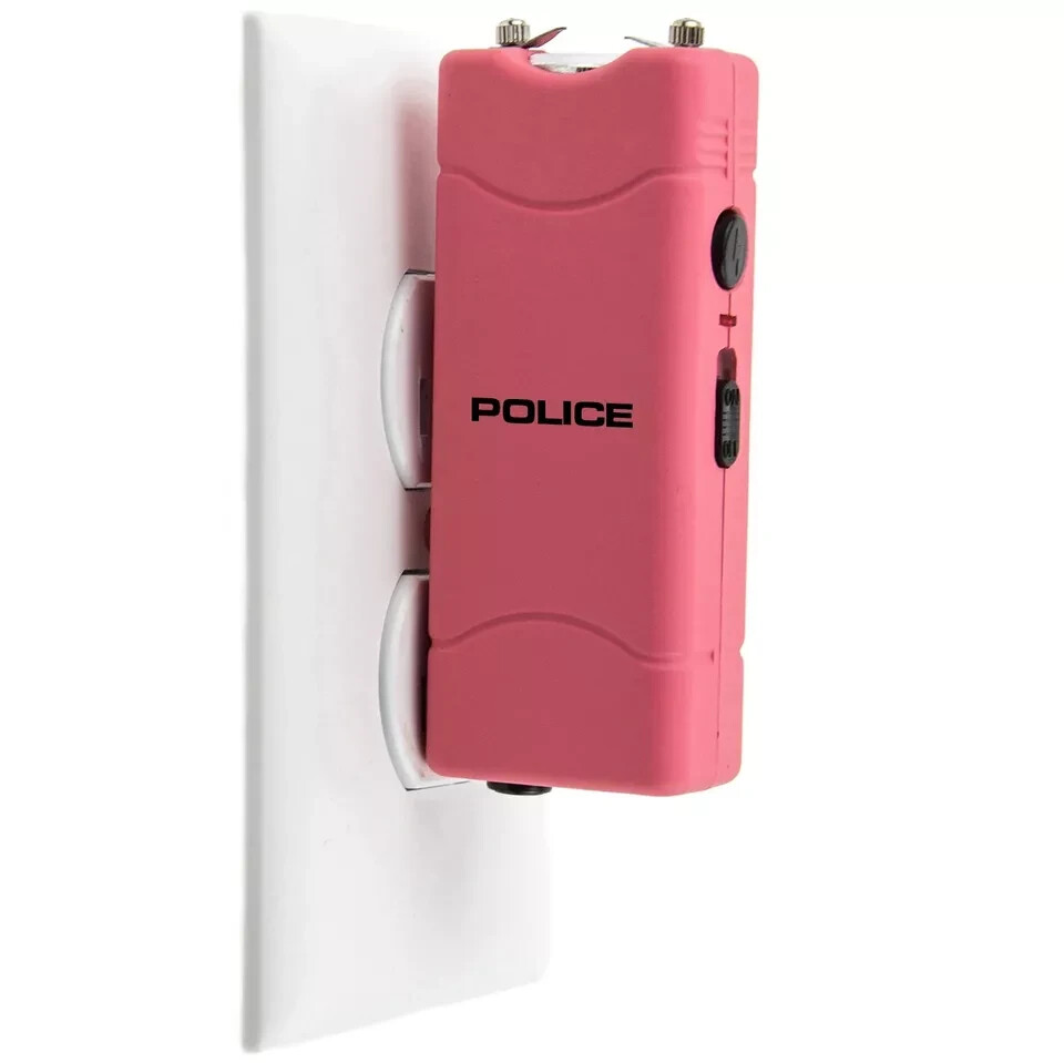 POLICE Stun Gun Self Defense 801 Mini Rechargeable LED Flashlight Pink