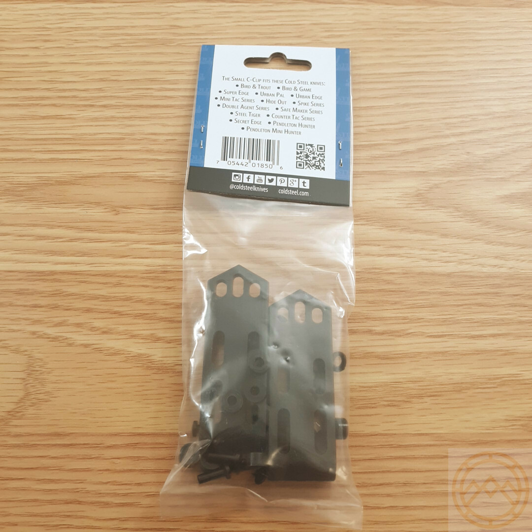 Cold Steel Secure-Ex C-Clip Small 2pk Fits Up To 1.75" Wide And 0.25"Thick Belts