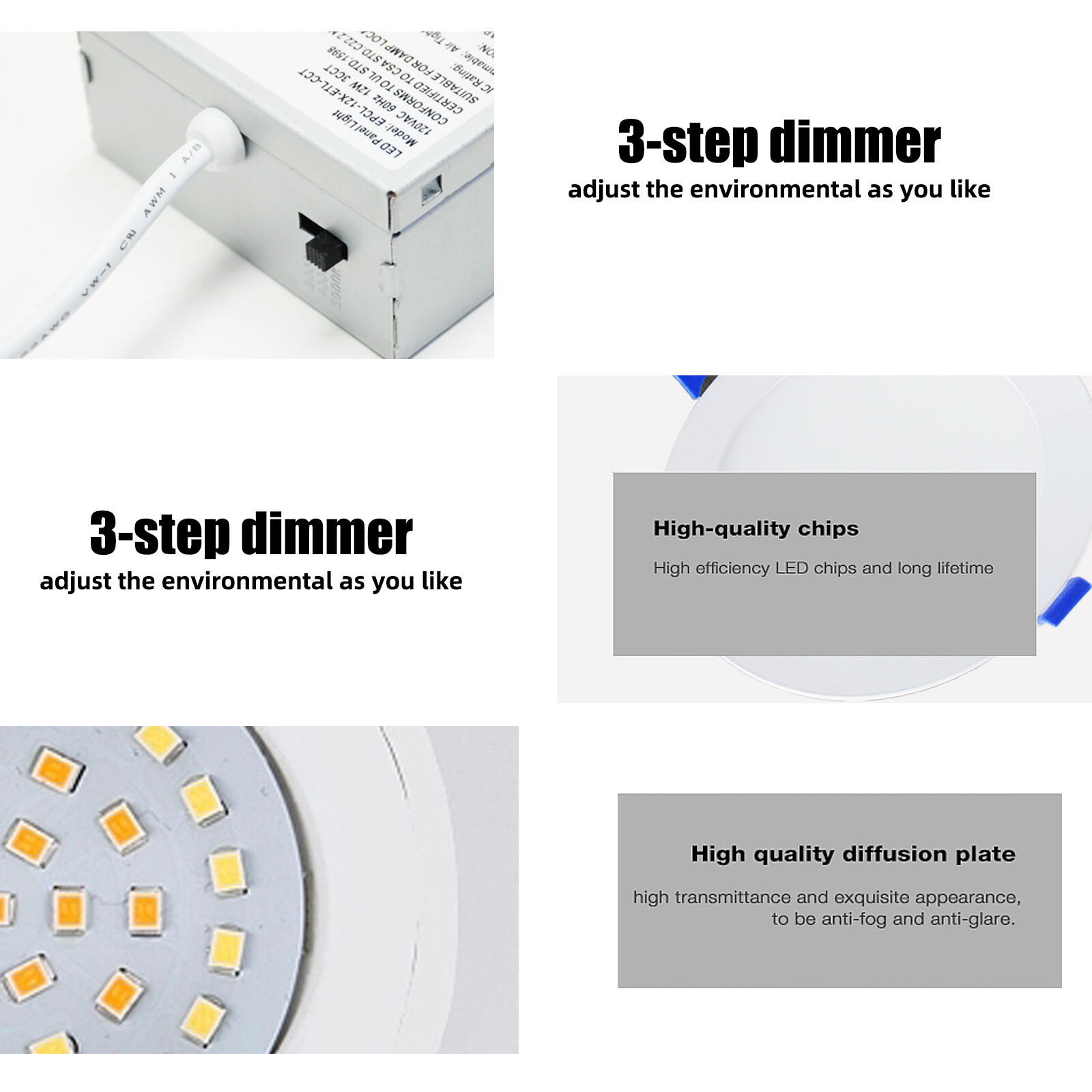 6 Pack / 12 Pack 6 Inch LED Recessed Light with 3CCT - Canless Ultra Thin Wafer