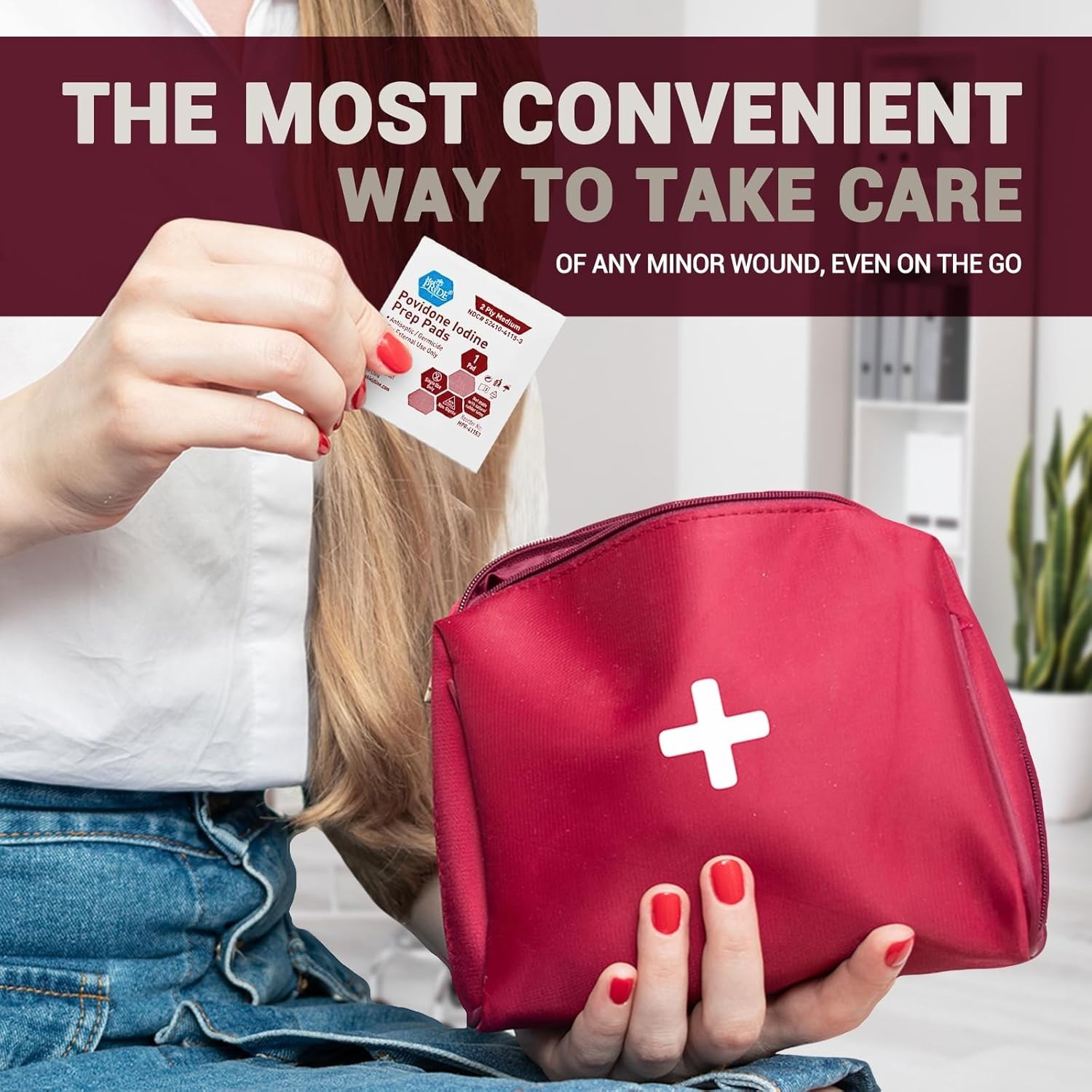 MED PRIDE Povidone Iodine Prep Pads 10% – 1000 Ct Case | Antiseptic Wipes