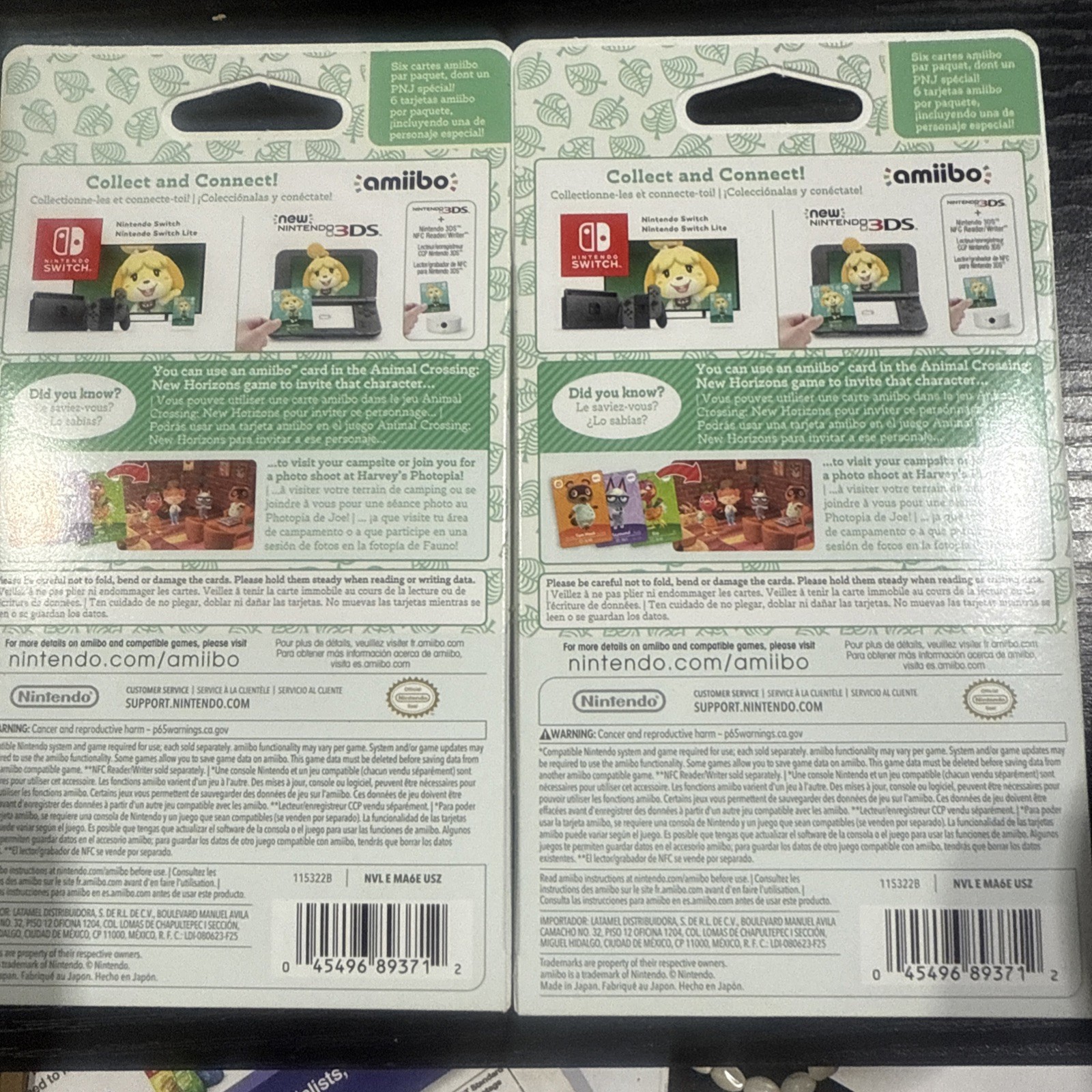 Nintendo Animal Crossing Series 5 amiibo Pack of 6 cards ( 2 Packs )