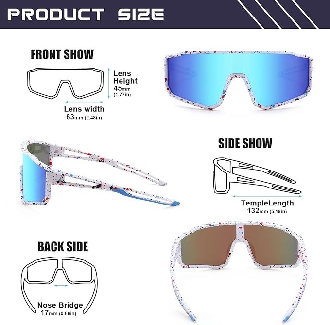 AWGSEE KIDS POLARIZED BASEBALL SUNGLASSES UV400 YOUTH SPORTS CYCLING GLASSES