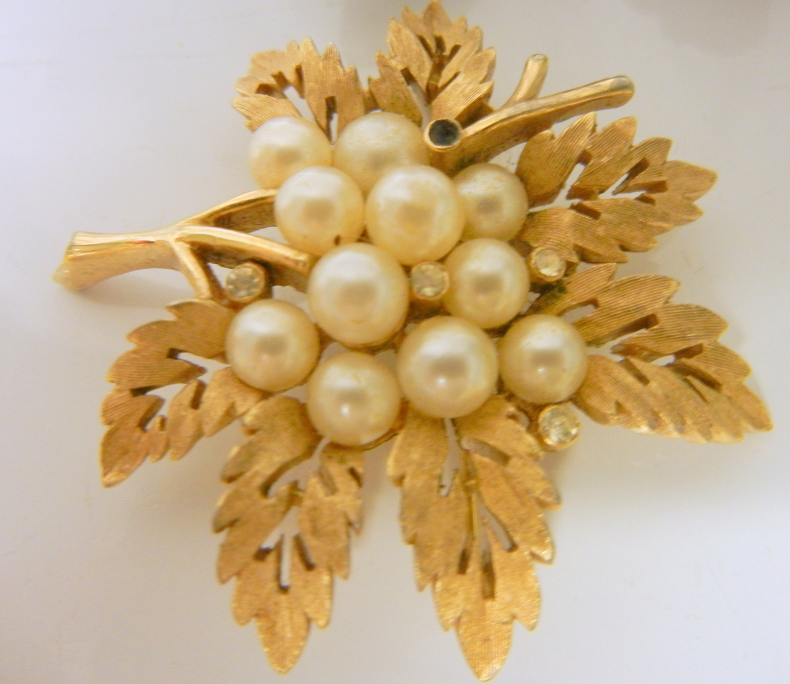 Vtg 40-60s Retro Large Enamel Rhinestone Flowers Pin Brooches Earrings 20 pc LOT