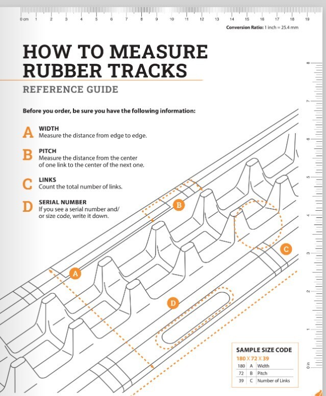Rubber Track 7" 180 x 60 x 35 Turf Bandit SG-40 SG-45
