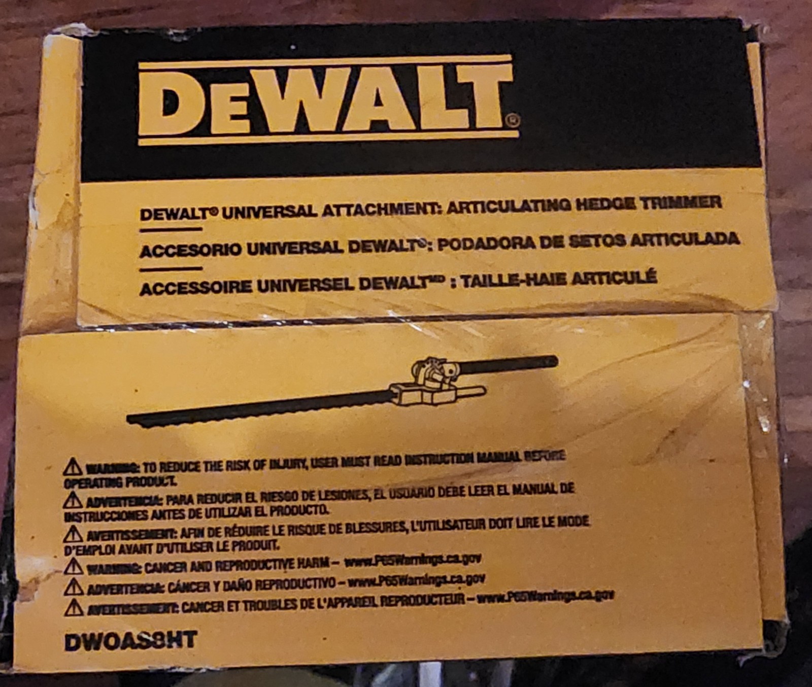 NEW DEWALT Universal Articulating Hedge And Bush Trimmer Attachment DWOAS8HT