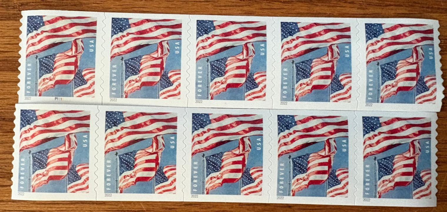 10 USPS Forever Stamps Postage For First Class Mail FREE SHIPPING New Unused