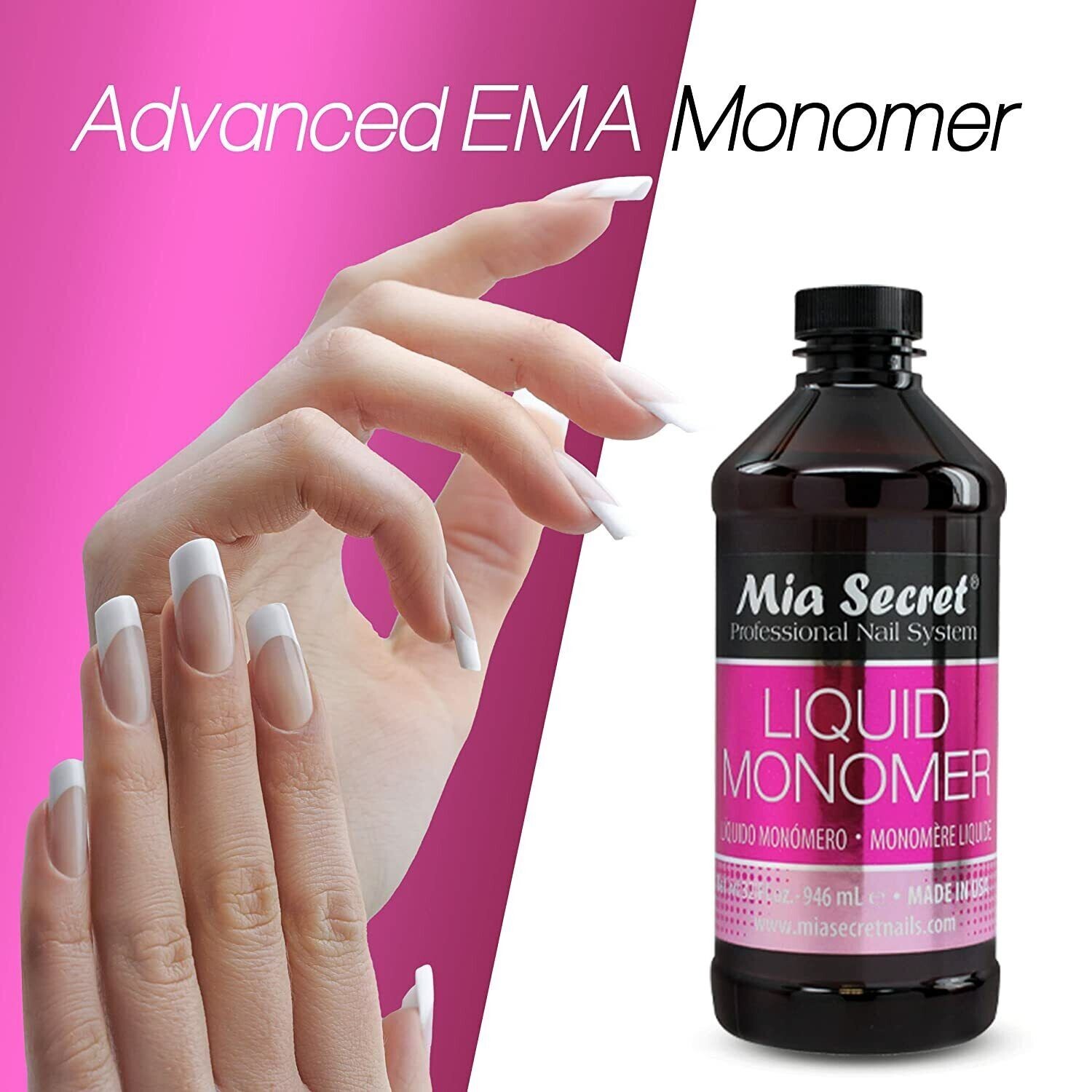 32 oz Mia Secret Liquid Monomer - Professional Nail Liquid for Acrylic Powder