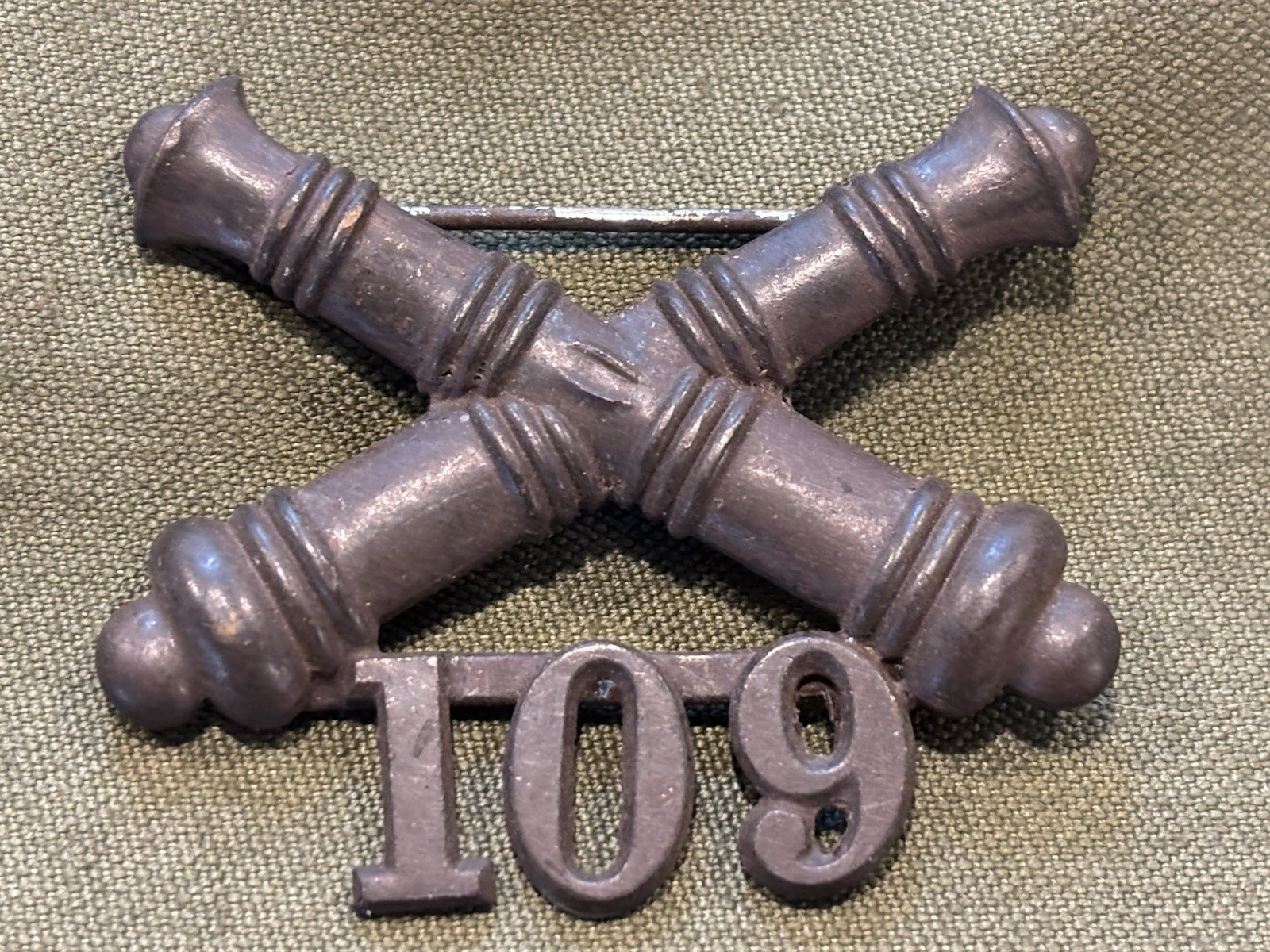 Spanish American War Period US Army 109th Artillery Collar Insignia