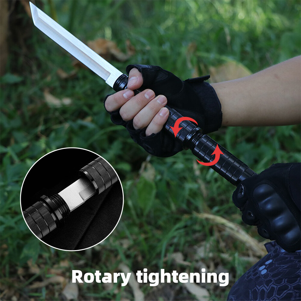 Outdoor Survival Combat Knife Tactical Knife Pipe Stick Knife w/ Fire Starter US