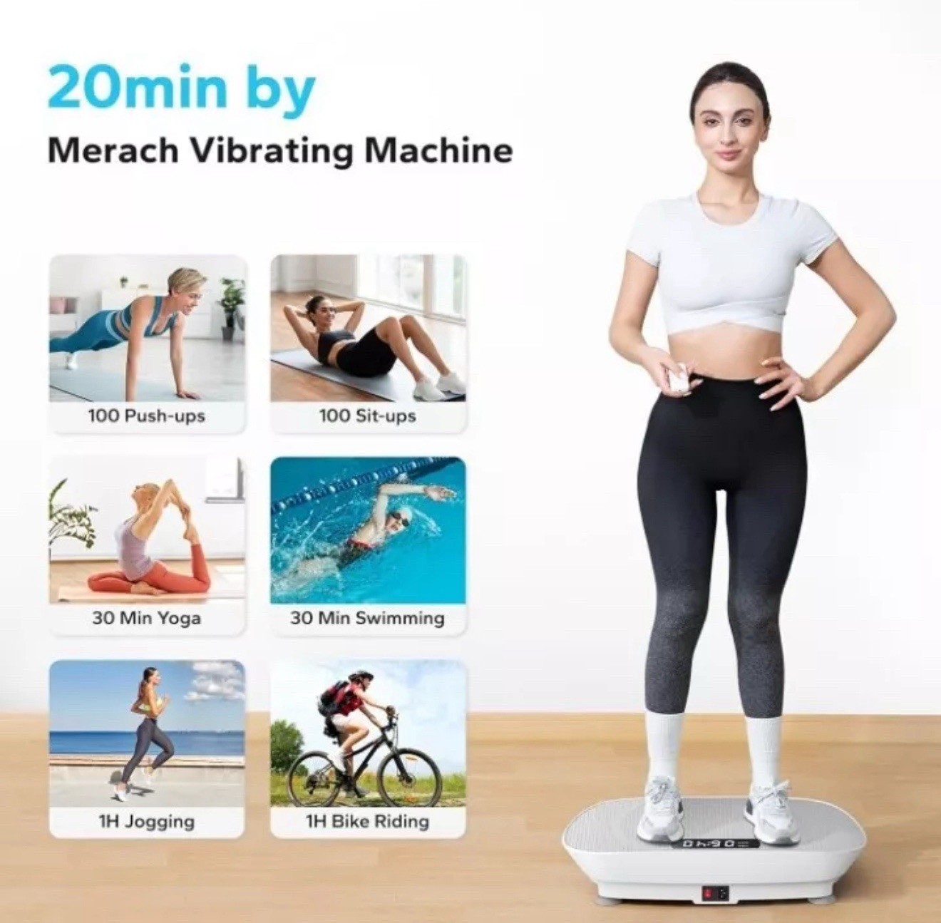 MERACH Vibration Plate Exercise Machine, Whole Body Workout Equipment for Women,