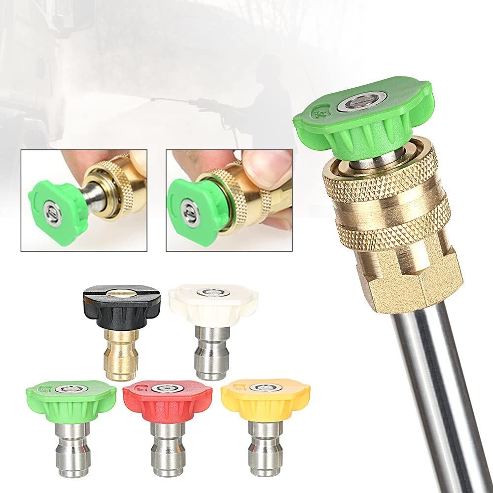 4000PSI High Pressure Power Washer Spray Gun Wand Lance Quick Nozzle Tips Kit