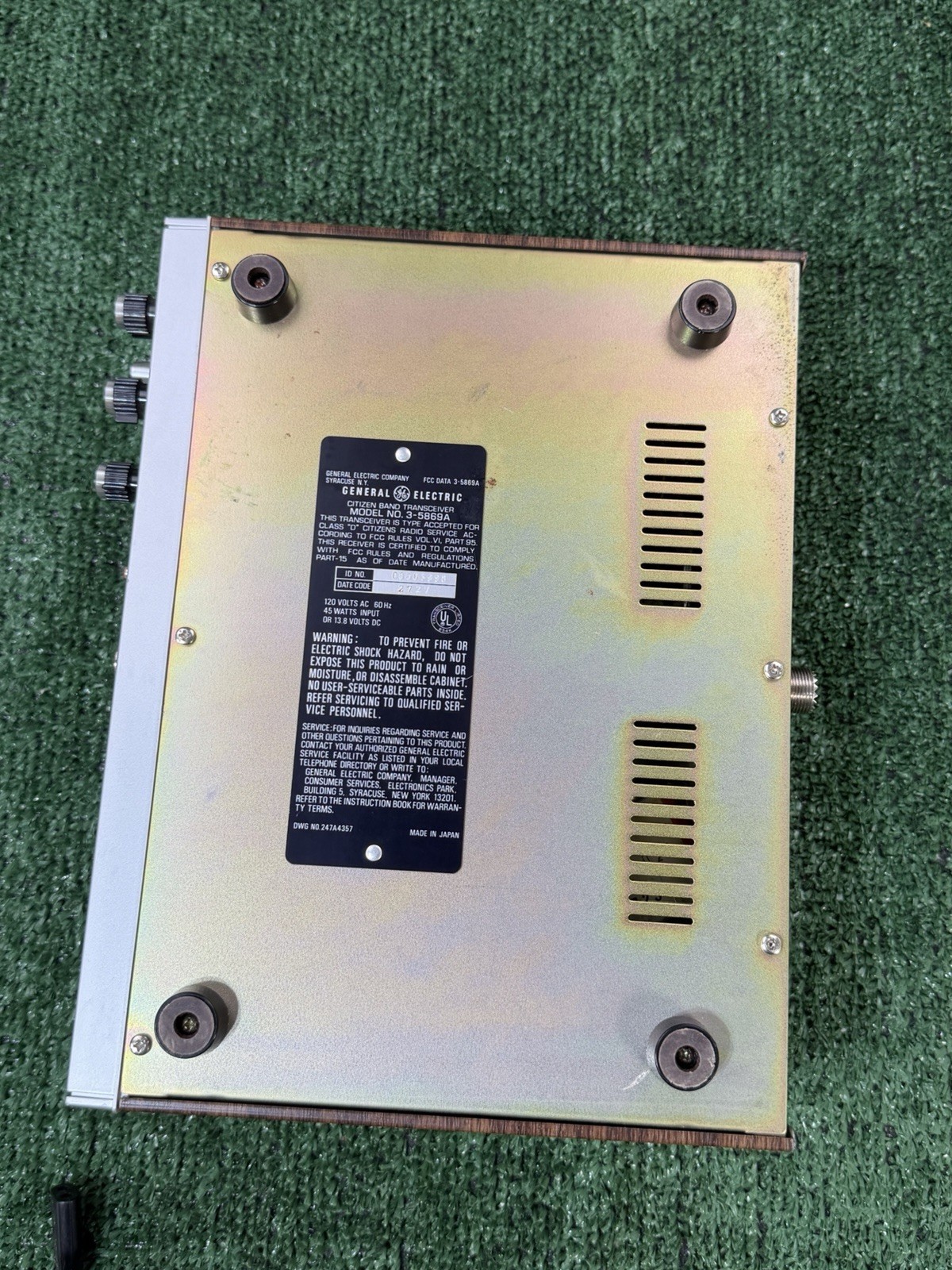 Vintage GE General Electric 3-5869a CB Radio 40 Channel PLL System EXCELLENT