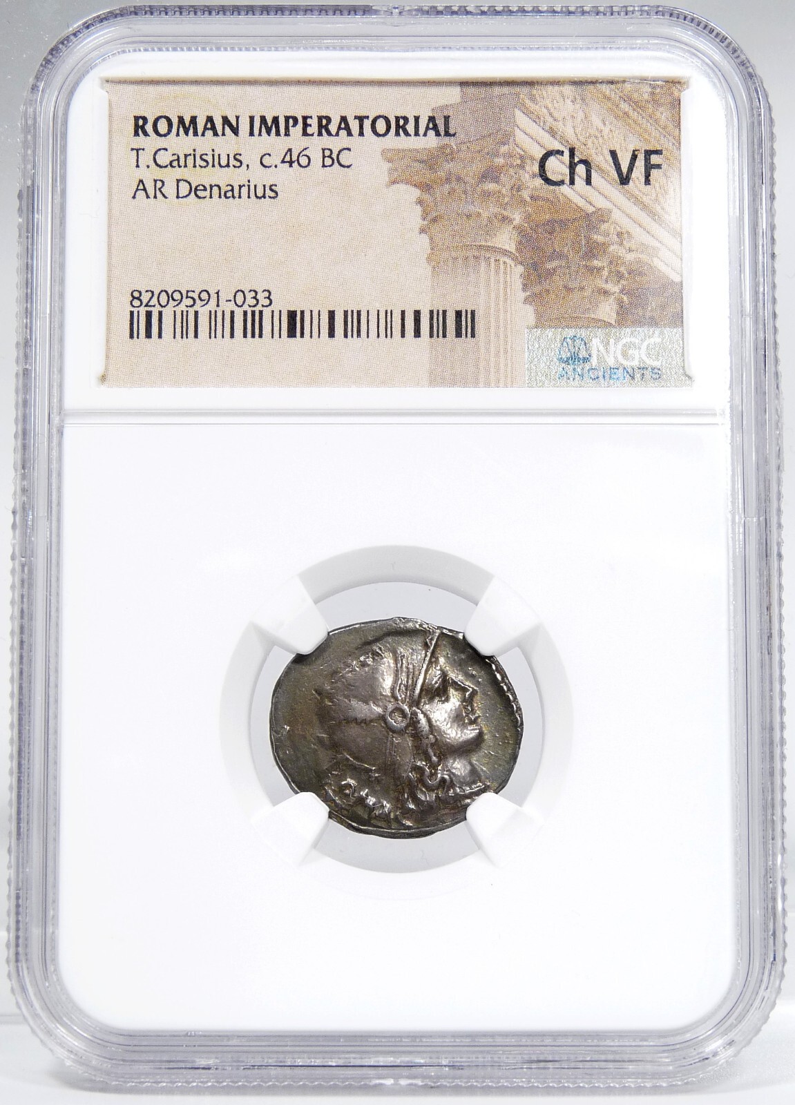 temp. JULIUS CAESAR Titus Carisius Roma/Cornucopia 46BC NGC Cert. Choice VF Coin