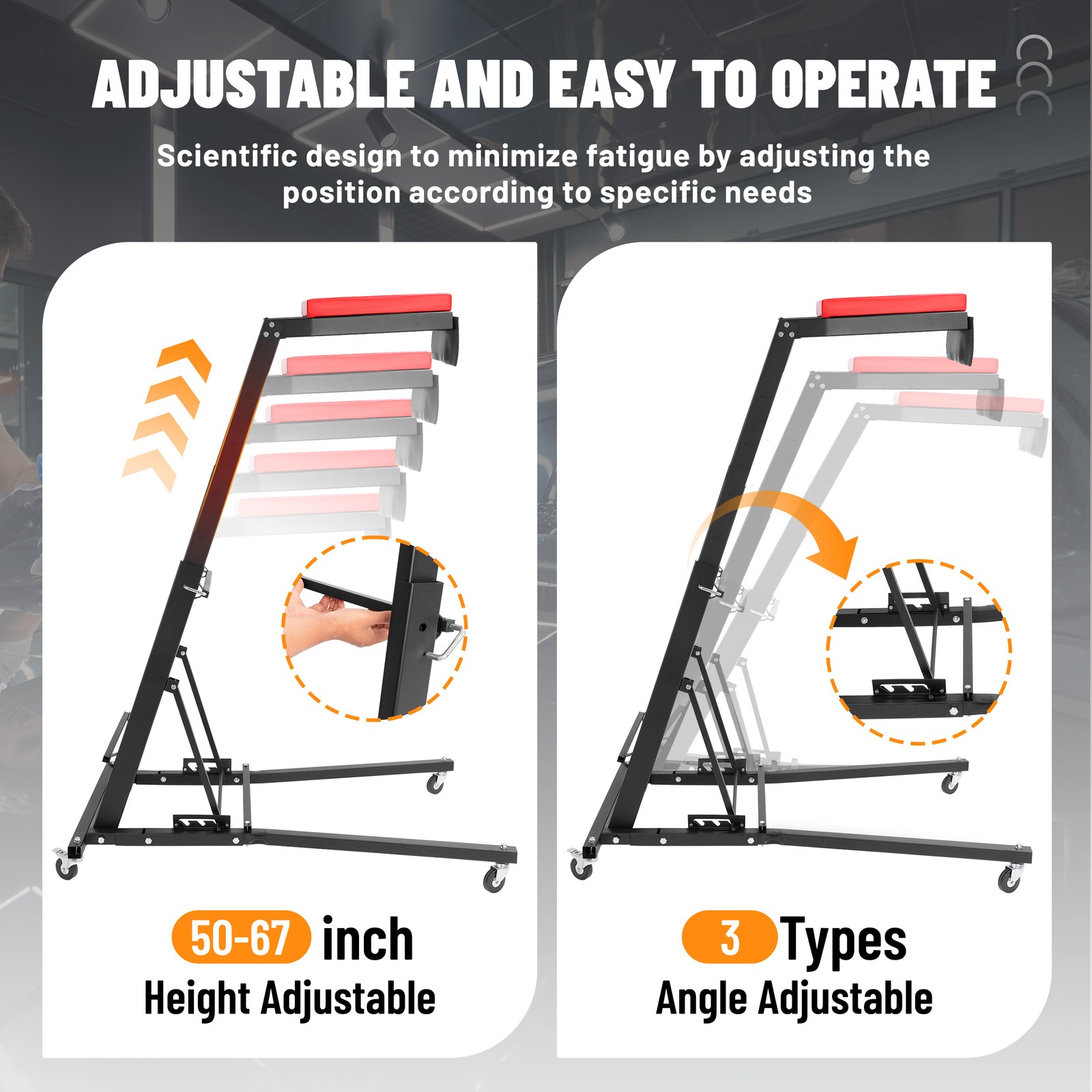 Foldable Automotive Topside Creeper Adjustable Height Movable Ladder 400Lbs