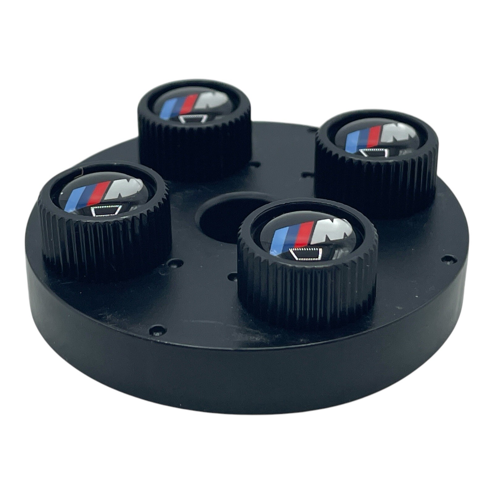 BMW M Performance Emblem Logo Black Tire Valve Stem Caps Set of 4 New