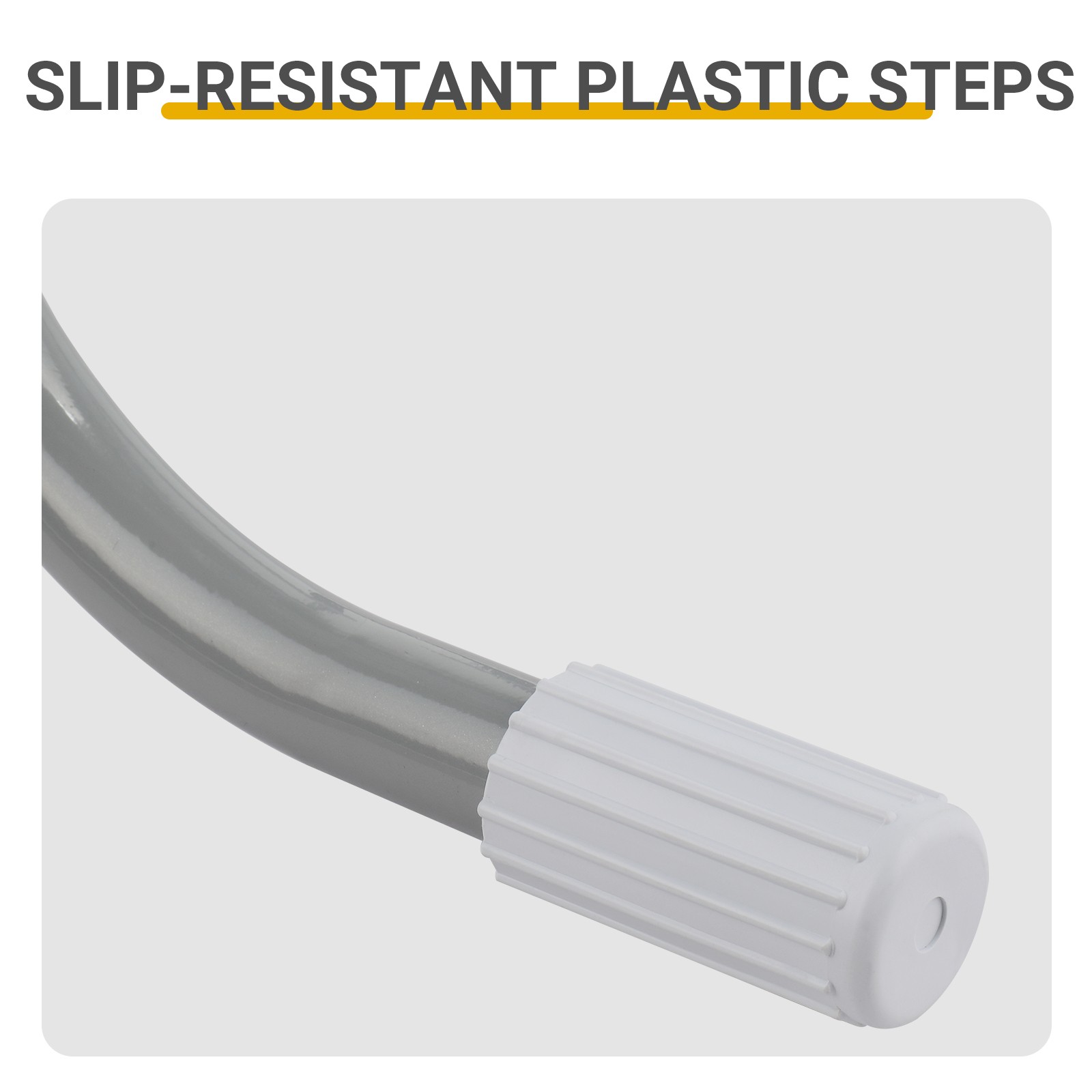 2 Steps 33in Pool Ladder Iron Grey Frame + White Steps