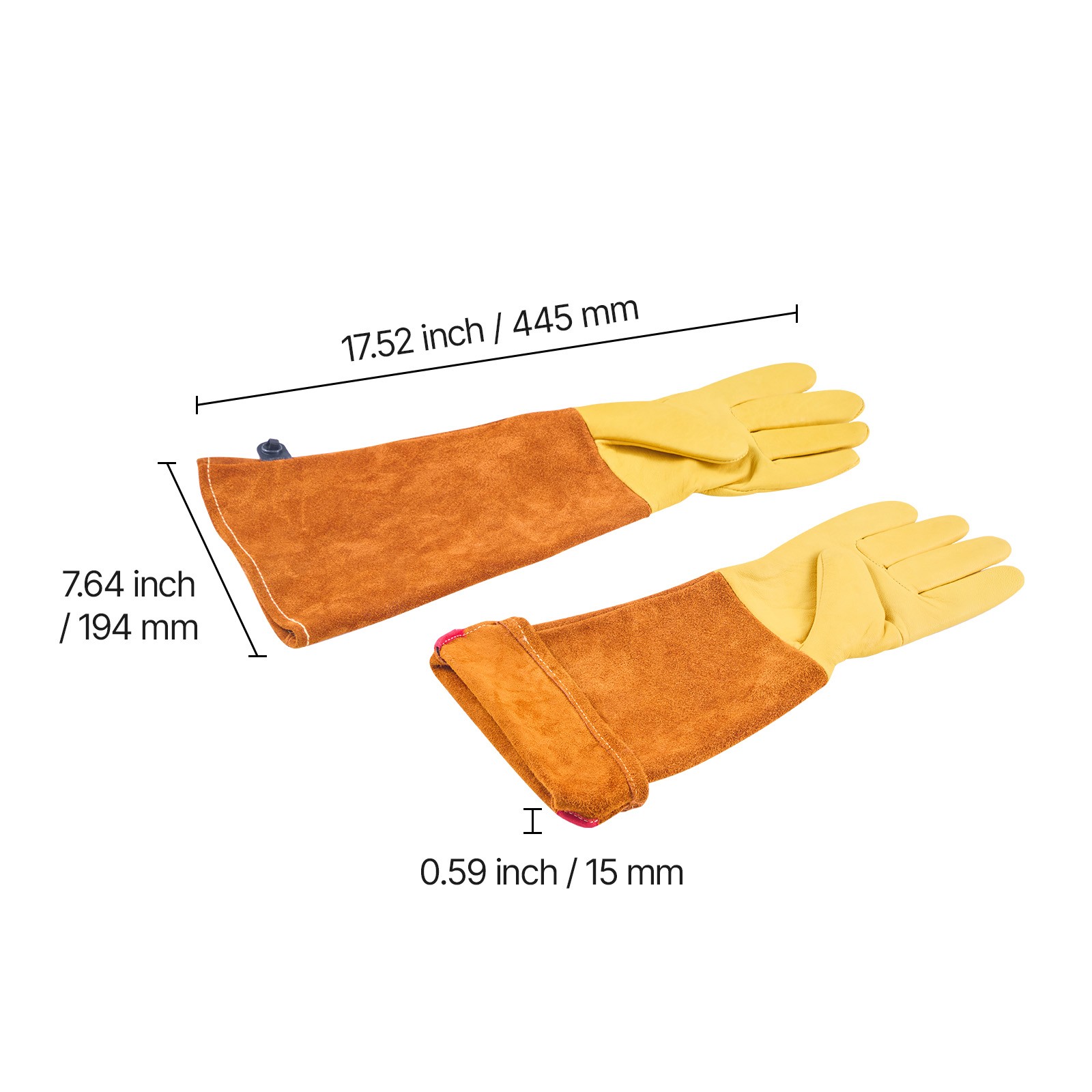 Gardening Gloves Thorn Proof Long Leather Rose Pruning Gloves for Men & Women