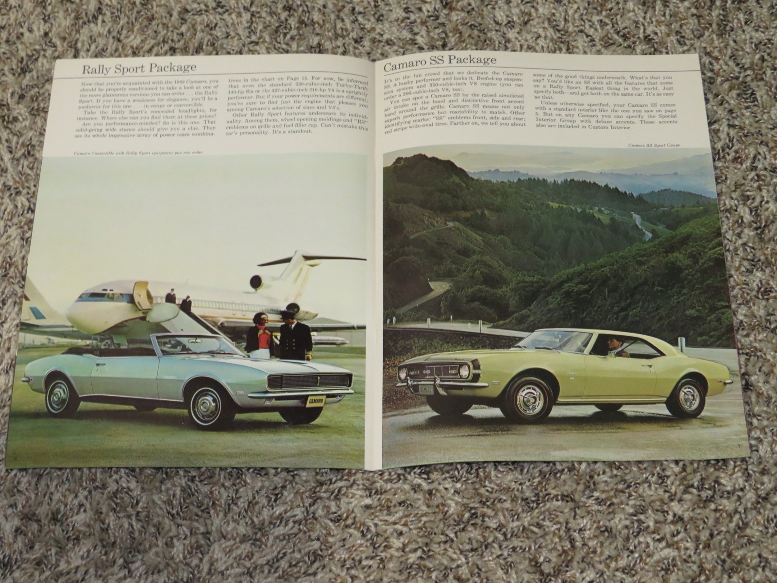 1968 Chevrolet Camaro RS, SS, Dealer Sales-Showroom Autoshow Brochure