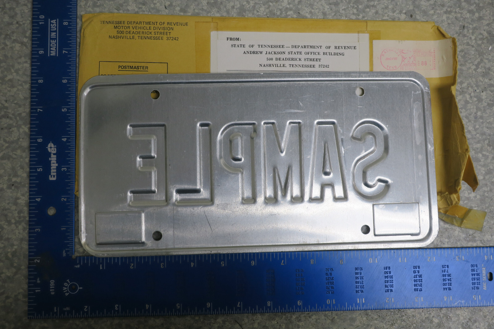 Tennessee Tn License Plate Tag Sample Tn 1984 84 1986 86 SAMPLE