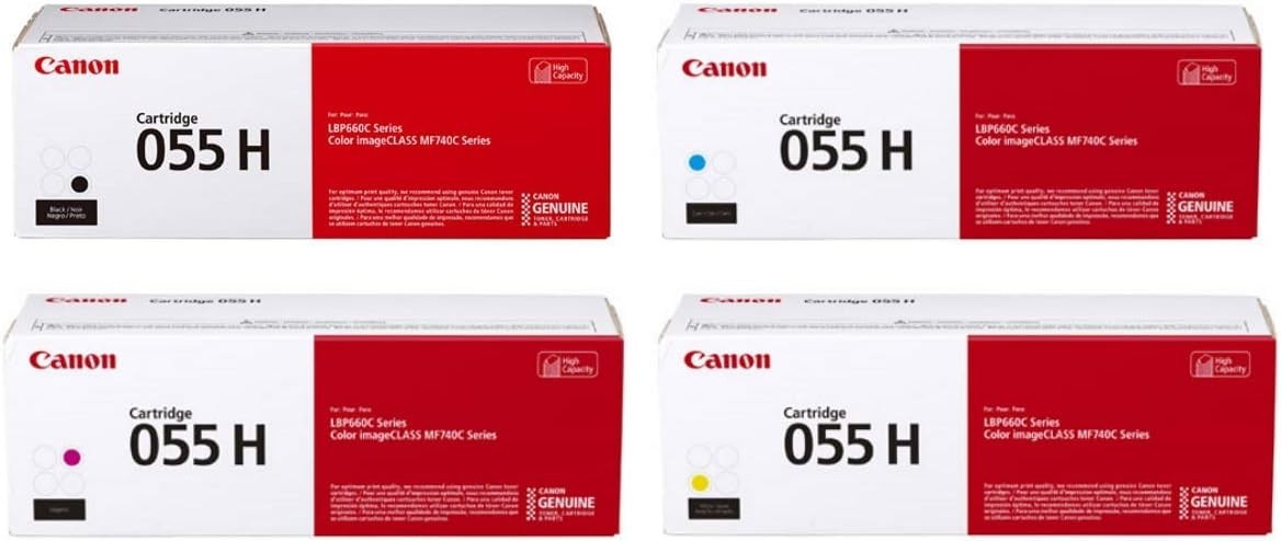 Canon 055H 4-Color Set Toner Cartridges Black,Cyan,Magenta,Yellow New-Sealed Box