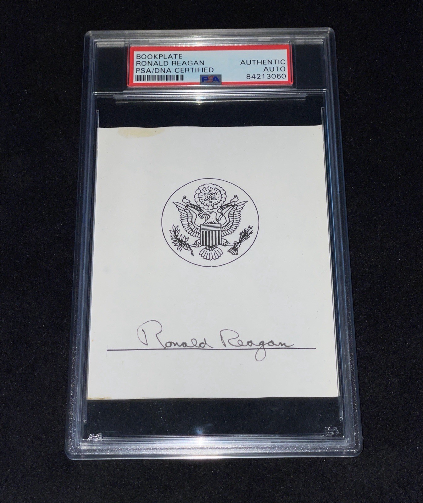 Ronald Reagan Signed Bookplate PSA Slabbed 40th President Of The United States