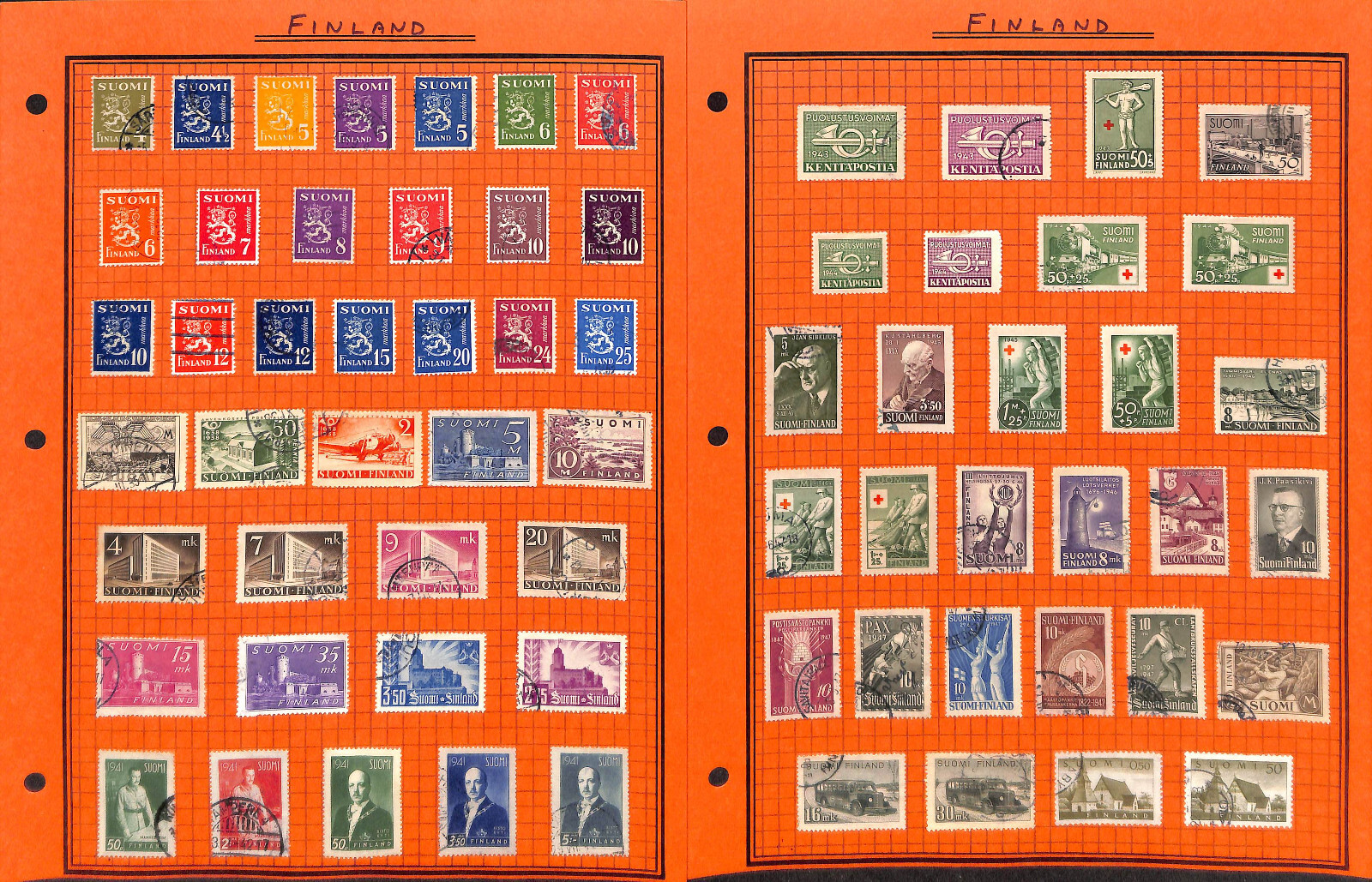 Finland Stamp Collection on 60 Scott Specialty Pages, 1856-1986 (BA)