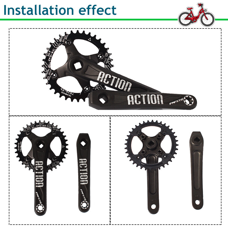 SNAIL 30-52T 104BCD Narrow Wide MTB Bike Chain Ring Single Chainwheels Crankset