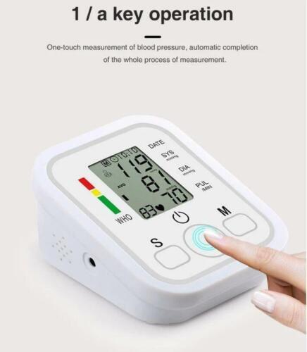 2024 Digital Automatic Blood Pressure Monitor Upper Arm BP Machine Heart Rate HP