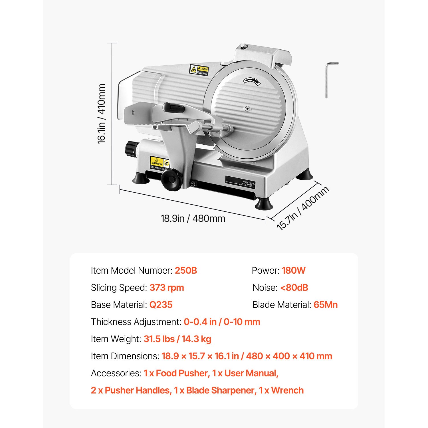 Commercial Electric Meat Slicer 10" Blade Deli Food Bread Cheese Cutter 180W