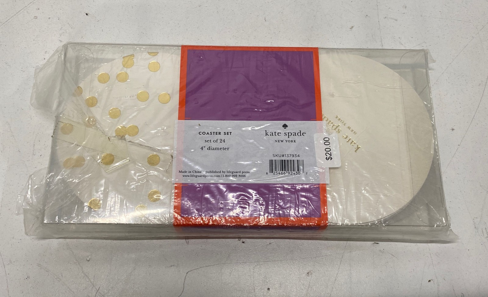 Kate Spade Coaster & Cocktail Napkin Set 3 pcs