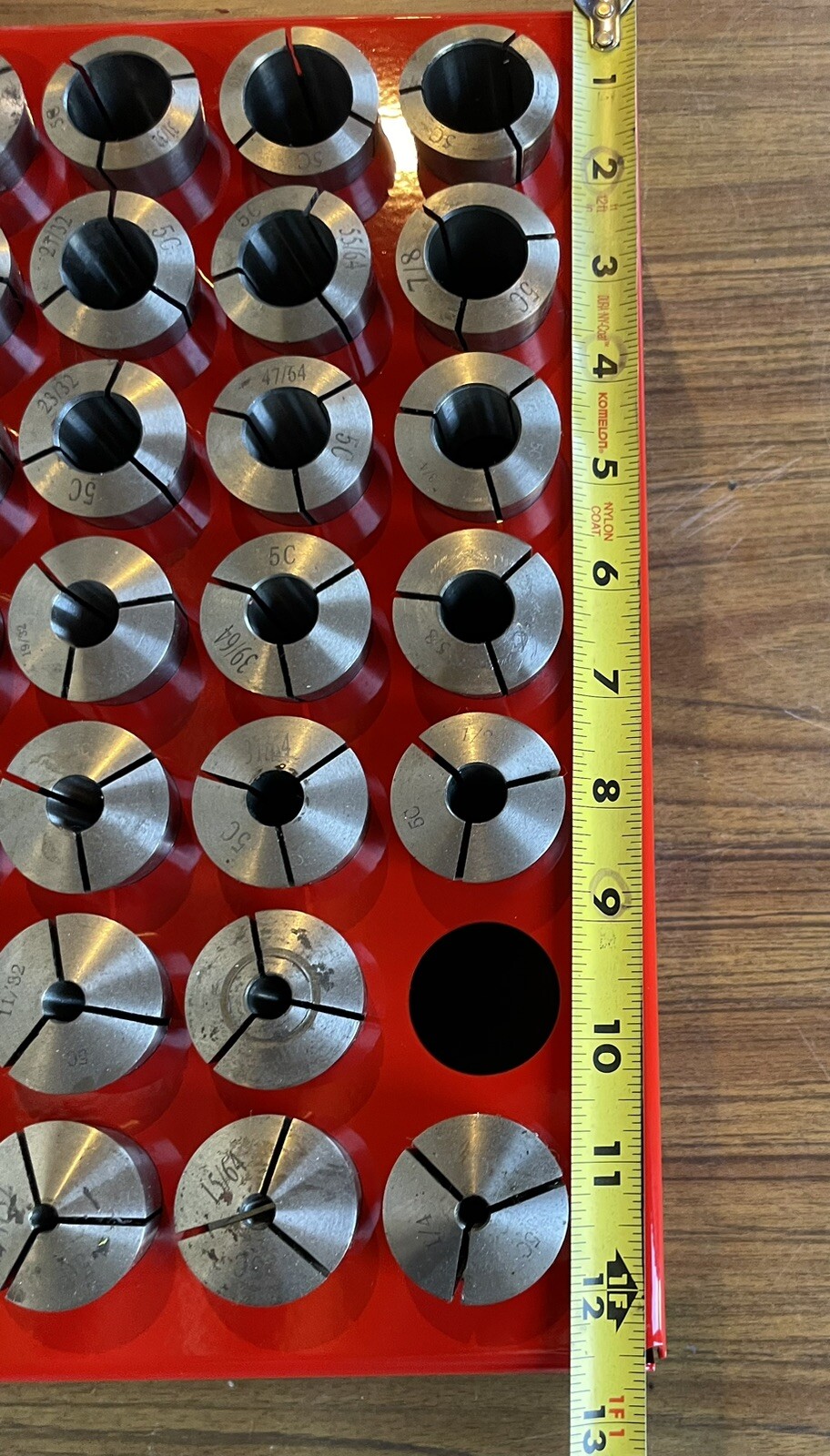Made in USA Large 63 Collet Rack Tray 5C BenchTop Drawer Steel Metal 1/8”-1”