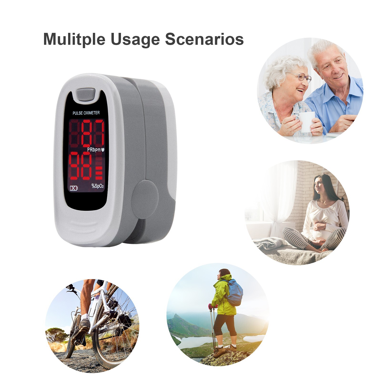 Finger Pulse Oximeter Blood Oxygen Monitor SpO2 Heart Rate Tester Free Bag USA
