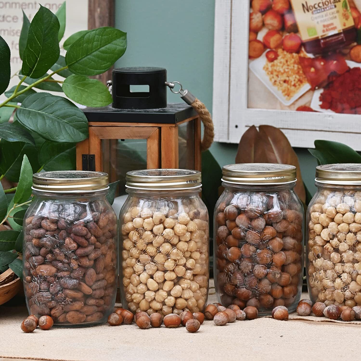 Bormioli Rocco Quattro Stagioni Small Glass Mason 5 Ounce Mini Jars 12 Pack