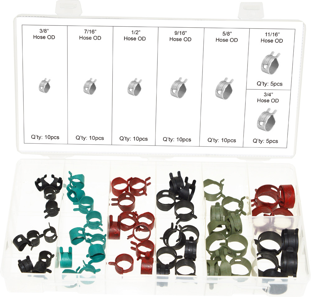 Swordfish 32400-60pc Fuel Line Constant Tension Band Light Hose Clamp Assortment