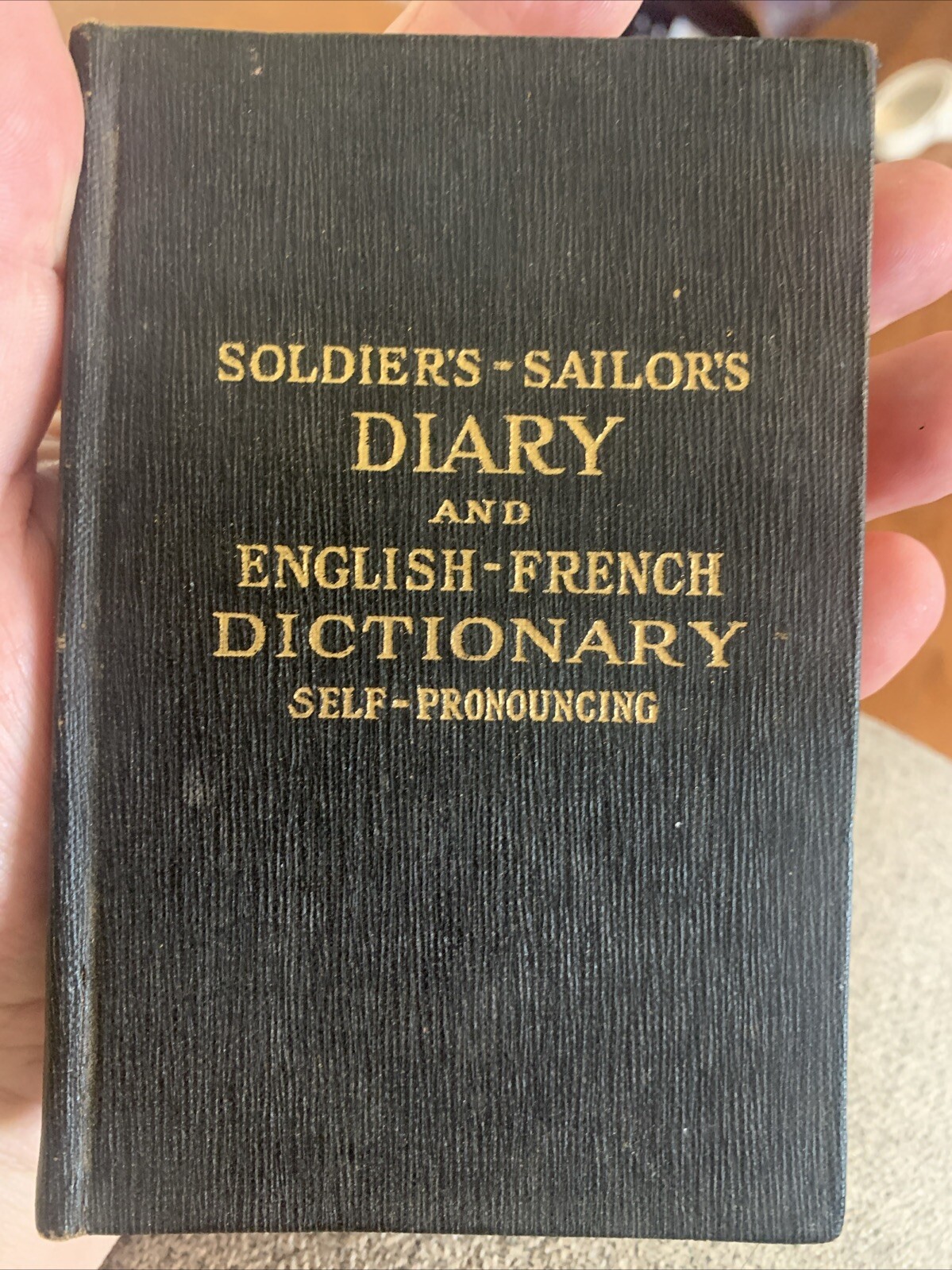 Antique Soldier's - Sailor's Diary / English - French Dictionary - WW1 Militaria