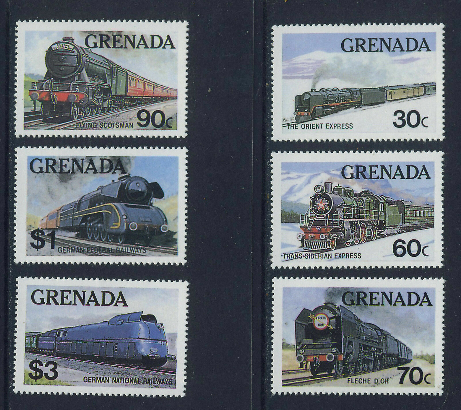 Grenada Trains Locomotives #1120 - 1125 Mint NH Cplt 1982 LOT OF TEN SETS