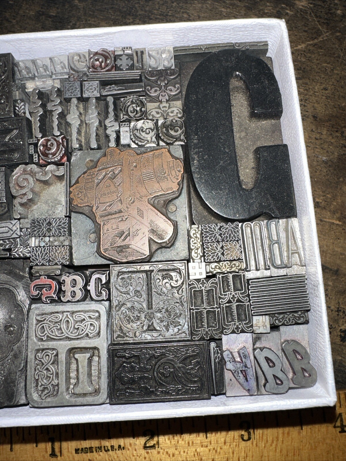 Printing Blocks Lead Ornamentals Borders Dingbats. Beautiful Variety!! #QQ