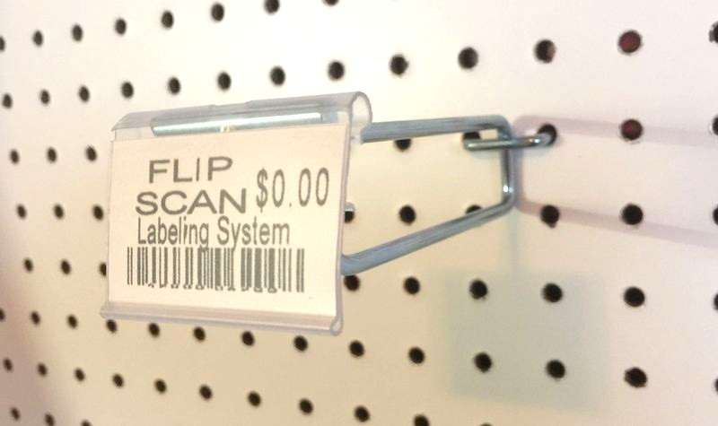 10 PACK 6 Inch Flip Scan™ Metal Peg Hooks w/Label Holder 1/8" to 1/4" Pegboard