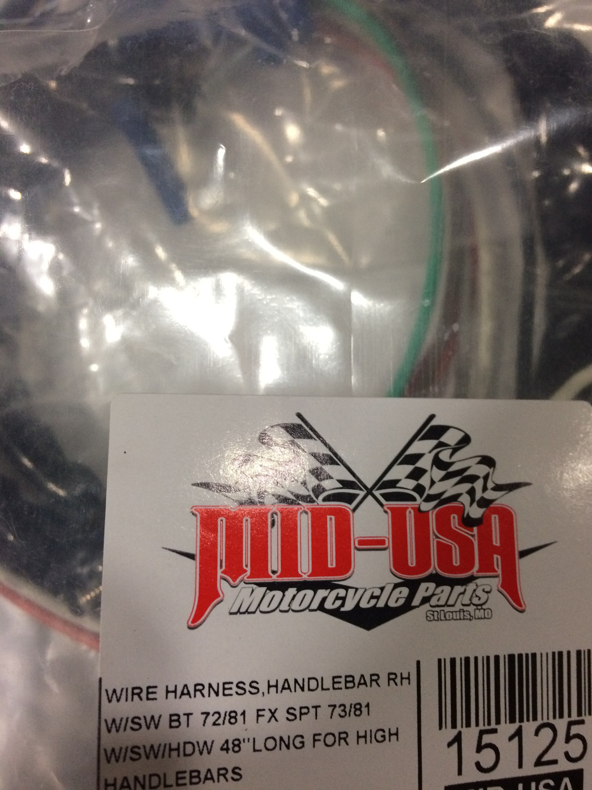 BIG TWIN 72-81, fx sportster 1973-81 48'' RH handlebar switches wiring harness